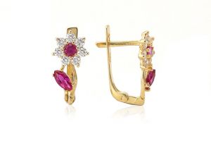 Arany bébi és gyermek fülbevaló 7x9mm i.s-ld-450lev-f-sr - Arany baba fülbevalók