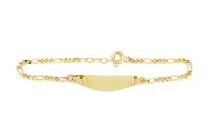 Baba arany karkötő Figaro gravírozható lapbetéttel - Ezüst baba fülbevalók