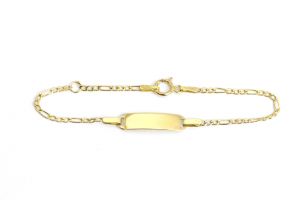 Arany baba karkötő Figaro lekerekített lapbetéttel - Arany baba fülbevalók