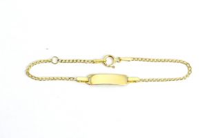 Arany baba karkötő Pancer lekerekített lapbetéttel - Arany baba fülbevalók