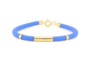 Baba arany karkötő kaucsuk világoskék - 