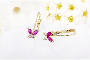 Arany bébi és gyermek fülbevaló x.-a140.4.10s-p - Ezüst gyerek fülbevaló