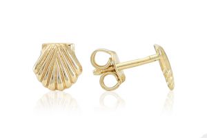 Arany fülbevaló stekkeres kagyló - Arany baba fülbevalók