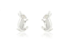 Mini nyuszi ezüst fülbevaló - Ezüst gyerek fülbevaló