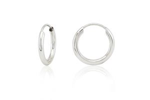 Fehér arany karika fülbevaló vékony 9mm - Arany baba fülbevalók