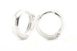 Ezüst fülbevaló széles karika 9mm belső átmérővel - Arany baba fülbevalók