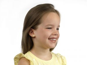 LISA arany baba fülbevaló csavaros fényes virág JTAG-0328 - 