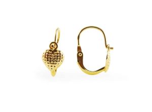 Mintás szívecskés arany baba fülbevaló - 