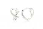 Ezüst fülbevaló bepattintós szívecske