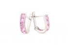Fehérarany baba fülbevaló rózsaszín kővel 6mm belső méret